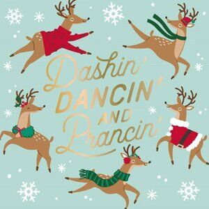 Dashing and Dancing Reindeer Beverage Paper Napkins